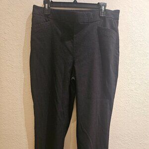 Chico's comfy Neutral 1.5 stretchy black anklewhite Polkadot pants pockets   M
